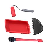 Tewzafiya Leim-Applikator für Holz | Manuelle Kleberolle mit Tablett - Mit Pinsel und Spachtel, tragbares und wiederverwendbares Werkzeug, Holzverleimungsset für Schreiner