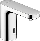hansgrohe Vernis Blend - Elektronik-Waschtischarmatur, isolierte Wasserführung, Wasserhahn mit Infrarot-Sensor, Auslauf Höhe 100 mm, Mischbatterie Waschbecken wassersparend (EcoSmart), Chrom, 71504000