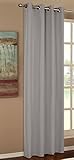 Vorhang Blickdicht Schal, Matte unifarbene Gardine mit Ösen. Material aus Microsatin Micofaser-Gewebe. 245x140, Grau, 20405