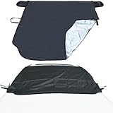Frontscheibenabdeckung Winter, 158 * 125 cm Windschutzscheibenabdeckung Auto Abdeckplane Winter Scheibenabdeckung Auto Winter Groß Die Gegen Schnee, EIS, Frost, Staub, Sonne