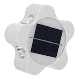 Alipis Solar Wandleuchte LED Pflaumenform Weiße Solarleuchte für Garten und Terrasse Langlebig mit Hoher Umwandlungseffizienz