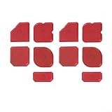 Silikon-Abdichtungswerkzeug-Set mit 10 Teilen und mehreren Kantendesigns für effizientes Glätten und Veredeln von Dichtstoffen in verschiedenen Einstellungen (rot)