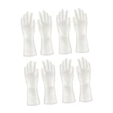 FONDOTIN 4 Paar Wasserdichte Haushaltsputzhandschuhe aus Langlebigem Kunststoff und Stahl Rutschfest Atmungsaktiv Wiederverwendbar für Küche Reinigung Gartenarbeit und Wäsche