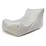 Ecopuf - Master Polyester Pouf Sessel Outdoor Chaise Longue - Sitzsack mit Staufach und Griff - Robuster Stoffsack - Entspannungssessel - Wohnungseinrichtung - 115x65x60cm, Perle Nc13