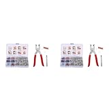 Daijianbin 400 Sätze Druckknöpfe Spielanzug Snaps Craft Zangen Werkzeug Schnalle Metall Ring Button Druckknöpfe Sewing Craft 9.5 Mm, 10 Farben