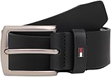 Tommy Hilfiger Herren Gürtel Denton 4,0 cm Ledergürtel, Schwarz (Black), 100 cm