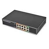 MLWSKERTY Gigabit Power Over Ethernet Switcher 10 Ports Lüfterlose Metallbox Lüfterloser Leiser Betrieb Nicht Verwalteter Netzwerk Switcher