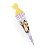 TRÖTSCH - Pferde Schultüte 35 cm zur Einschulung Geschwistertüte: Schultüte Einschulungstüte Zuckertüte Geschwistertüte Pferdemotiv Schultüte 35 cm zur Einschulung Geschwistertüte