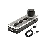 Boddceto Mini-Gaming-Tastatur, Benutzerdefiniertes Silikon, Leise, 3 Tasten, 1 Knopf, Bluetooth-Tastaturen, Schwarz
