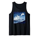 Xmas Mountainbike Rentier Weihnachten Stern Nacht Outdoor Guy Tank Top