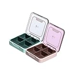 Hoement 2 Stück Robuster Medikamentenbehälter aus Pp Tragbarer 7 tage Pillenbox mit Fächern Kompakter Tablettenorganizer für Reisen und Tägliche Aufbewahrung Zufällige Zufällige Farbe