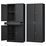 Sightlife Werkzeugschrank Metallschrank - 180x40x80cm Abschließbar Multifunktionaler Stahlschrank, Werkstattschrank mit Verstellbaren Trennwänden, Werkzeugschrank mit Schubladen (Ohne Räder)