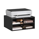 WOLTU Druckerständer, Druckertisch mit 3 Fächern, Druckerschrank 47x22,5x40 cm, Druckerregal, Druckerhalter, Schreibtischcontainer, schwarz, ASK15sz