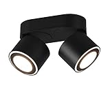 Trio Leuchten LED Deckeneinbau u. Aufbauleuchte Taurus 652910232, Metall Schwarz matt, inkl. 2x 3.5 Watt + 2x 1.5 Watt LED
