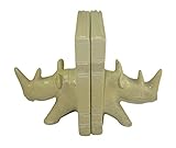 The Friendly Trading Co Rhino Buchstützen – afrikanische Stein-Buchstützen Skupturen 15 cm – Natur – Fair Trade Afrika