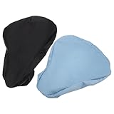 KOMBIUDA 2 Stück 2 Stück-pack Fahrradsattelbezüge mit Verstellbarem Kordelzug Universell Passend für Breite Mountainbike und Citybikes Wetterfeste Fahrrad Regenschutz Sitzbezüge