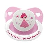 CutiePlusU Adult Schnuller mit großem Schild & Silikon-Sauger – BPA-frei, mit süßen Motiven für Stressabbau und Entspannung - Little Princess White&Pink