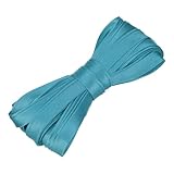 QUARKZMAN Doppelt Gefaltetes Schrägband Zum Nähen 2/5 Zoll x 5.5 Yards Satin Vorgefaltetes Durchgehendes Einfassband Zum Säumen Quilten Saumverarbeitung DIY Basteln Cyan