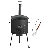 BBQ-Toro Gusseisen Kazan mit Kazan Ofen Ø 34 cm | 6,9 L Gusstopf mit Deckel, Gusseisentopf | Gulaschkessel, Feuerkessel, Outdoor Ofen | Feuer-Ofen, Eintopfofen, Feuerstelle, Außenküche, Utschak