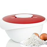 Westmark 3155227R Rühr-/Backschüssel Rührschüssel, Edelstahl, 3.5 liters, Weiß/Rot, mit Deckel