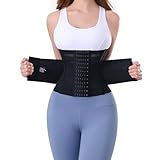 PQWEUU Bauchweggürtel Verstellbarer Waist Trainer für Fitnesstraining Postpartum Belly Wrap und Rückbildungsgürtel Bauchgurt nach Geburt Schwitzgürtel für Damen und Herren (Schwarz, XL)