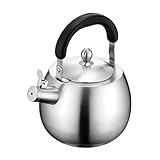 Colcolo Pfeifender Wasserkocher, Schwerer Wasserkocher mit ergonomischem Griff, Edelstahl-Teekanne, Teekessel für die Oberseite, für Wohnheim-Wassertee, 5L