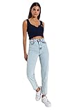 TRENDYOL Damen Gerade Mama Hohe Taille Jeans