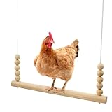 Hühnerschaukel, Geflügelsitzstange Aus Holz, Hölzerne Schaukelspielzeug Für Den Hühnerstall, Stabiles Hänge-Zubehör, Robuste Sitzleiter Zum Klettern Und Ausruhen Für Geflügelhennen