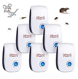 IZYLA Elektrisch Pest Repeller, Elektrisch Insektenschutzmittel, Ultraschall Schädlingsbekämpfer, 6 Stück Innenräumen für Kakerlaken, Mäuse, Fliegen, Mücken, Spinnen