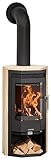 JUSTUS Kaminofen Usedom, Sandstein, 5 kW, ext. Luftzufuhr, prismatische Sichtscheibe