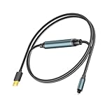 YUGSHNKFC 24 Bit USB auf Glasfaser-Sound-Konverter-Kabel, SPDIF-Port, Übertragungsadapter für Heimkino, Heimkino