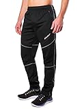 BALEAF Herren Fahrradhose Winter Thermo Radhose lang Outdoorhose Wasserdicht Softshellhose Fleece Laufhose Schwarz L