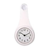 Kukyller Badezimmeruhr, hängende Duschuhr mit Haken, tickt Nicht, batteriebetrieben, für die Küche im Innen- und Außenbereich (Weiß)