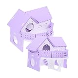 Happyyami 2 Stück Hamster Doppelstock Villa Meerschweinchen Versteck Hamsterkäfig Hamster Villa Häuser Meerschweinchen Versteck Villa Käfig Hamster Villa Rattenkäfig Versteck