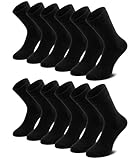 QINCAO 6 Paar Socken Herren Damen Baumwolle Herrensocken Schwarz Sport Socks Atmungsaktive,S