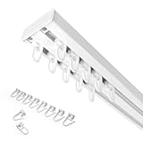 Home-Vision Gardinenschiene Vorhangschiene 2-läufig, 3-läufig oder 4-läufig (Serie X, 2-läufig, 240cm - mit Faltenlegehaken) Aluminium, Inkl. Befestigungsmaterial, für Schiebevorhang