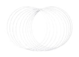 Rayher 25214102 Metallringe, 10 Stück (1er Pack), 25 cm ø, weiß beschichtet, Stärke ca. 3 mm, Drahtringe zum Basteln, für Wickeltechnik, Traumfänger, Floristik, Hochzeitskranz, Hoops