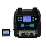 Geldzähler Gefälschte Detektormaschine gefälschter Gelddetektor Diskriminator 2 Taschenwertzähler und Sortierer gemischte Konfession Geldzählmaschine Schnell und einfach zu bedienen(Noir)
