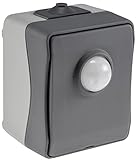 ChiliTec Bewegungsmelder Aussen Aufputz für Feuchtraum IP54 Innen & Außenbereich Wetterbeständig - Ersatz für einen Lichtschalter Grau/Anthrazit