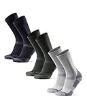 DANISH ENDURANCE Merino Wandersocken, Sommer Trekkingsocken, Unisex, Herren, Damen & Kinder, 3 Paar, Mehrfarbig (Marineblau, Grau, Grün), 39-42