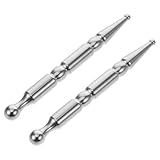 MILISTEN 2 Stück Pack Manueller Massagestab aus Edelstahl Tiefengewebsmassagegerät mit Großem und Kleinem Kopf Akupressur Triggerpunkt Therapiestab für Gesicht und Ganzkörpermassage zu