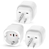Reiseadapter USA, 3 Stück USA Adapter Steckdose, Adapter USA Deutschland Stecker, Adapter USA Deutschland Stecker für EU zu Amerika/Kanada/Mexiko/Thailand usw,Typ B Reisestecker Stromadapter, Weiß
