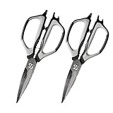 Küchenschere Edelstahl Rindersteak Trimmer Fischfilet Hähnchenknochen Grill Haushaltsschere(A-2PCS)
