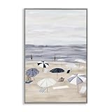 Stupell Industries JJ Design House LLC Gerahmte Giclée-Wandkunst, Motiv: Sommer-Strandschirme, gerahmt, 30,5 x 45,7 cm, Grau