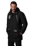 JP 1880 Herren große Größen Übergrößen Menswear L-8XL Jay-PI Parka, 2fach-Funktion, Kapuze, Technodaunen-Wattierung schwarz L 748520100-L