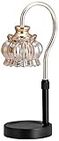 Elektrische Duftlampe Für Wachs, Retro Aromalampe Für Duftwachs, Scentsy Lampe Wachs wärmer, Duft Wärmer Nachtlicht, Kerzenwärmer Lampe für Schlafzimmer,Geburtstagsgeschenke für Frauen,Schwarz,Dimmer