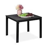 Relaxdays Beistelltisch Balkon, wetterfest, auch für Terrasse und Garten, HBT: 39x52x48 cm, Outdoortisch klein, schwarz