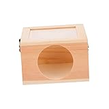 BELLIFFY Hamsterhütte Kaninchenkäfig drinnen Kaninchen-Kühlkissen Zubehör für kleine Haustierkäfige Holzhaus für Haustiere Hamster Holzhaus Hamsterhaus Hamsternest hölzern