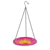 Blumen-Futterspender Für Wildtiere, Metallketten, 20 X 20 X 38 Cm, Hängendes Vogelbecken, Gartenschale Für Den Außenbereich, Blütenblatt-Design, Für Rasen, Hinterhof, Terrasse, Wildtiere, Außenbereich