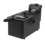 Cecotec Elektrische 3 Litern Fritteuse CleanFry 3000. Edelstahl mit OilClean-Filter, der das Öl sauber hält, 2180 W Leistung, Abdeckung mit Sichtfenster und Anti-Geruchsfilter (3000 Black)